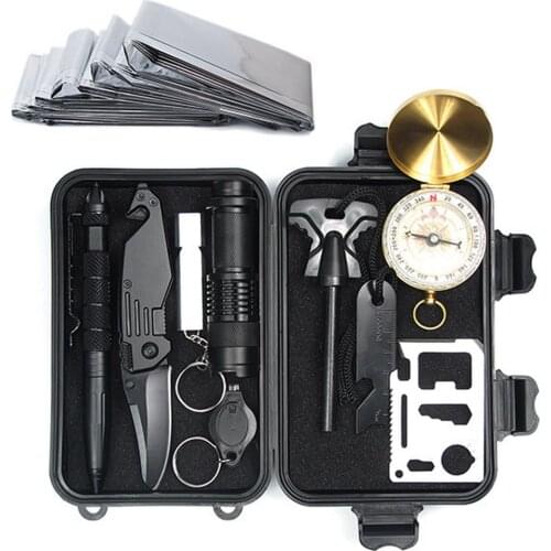 Outdoor Survival Treasure Box A6 Upgraded Version SOS Survival Tool Set Multifunctional Field First Aid Kit Camping Equipment