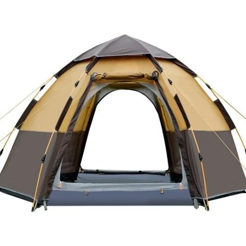 Outdoor Hexagonal 3-4 People Multi-person Automatic Rainproof Camping Family Leisure Tent