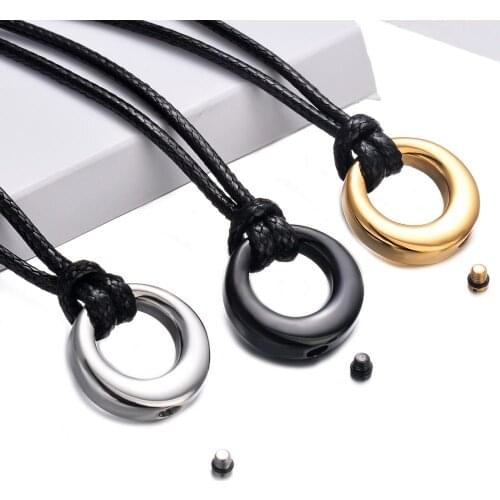 Stainless Steel Cremation Jewelry Urn Necklace for Ashes, Circle of Life Eternity Memorial Pendant