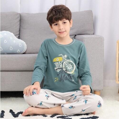 Boys Girls Sleepwear Teenager Clothes Girl Autumn Nightwear Cotton Children Homewear Pajamas for Kids Pyjamas 8 10 12 14 16 Year