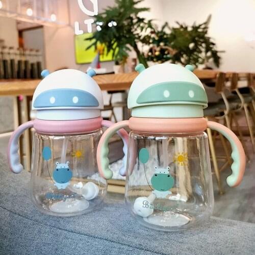 Howtelee Portable handle plastic cup baby drinking cup creative fashion Tritan children drinkiware