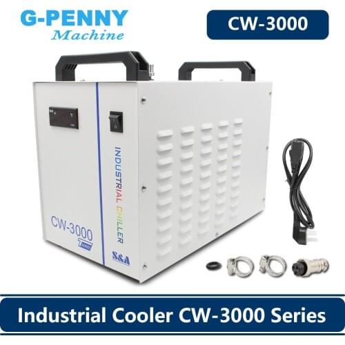 S&A CW3000 Industrial Water Chiller For CO2 Laser Engraving Cutting Machine Cooling , CNC router cooling water cooled spindle