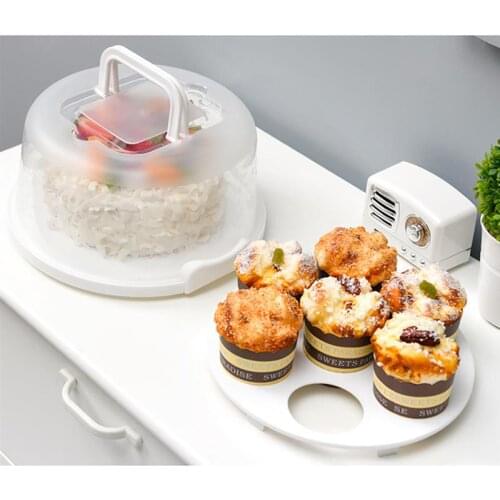 Transparent Cake Holder Plastic Wedding Cake Packaging Pad Clear Cake Boxes Cupcake Muffin Dome Holder Cases With Handle