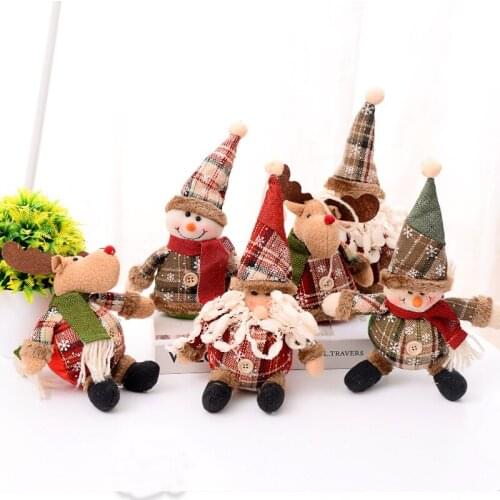 Merry Christmas Household Decorations Old Man Snowman Elk Gift Pendant Plush Doll Christmas Tree Pendant Supplies Natal
