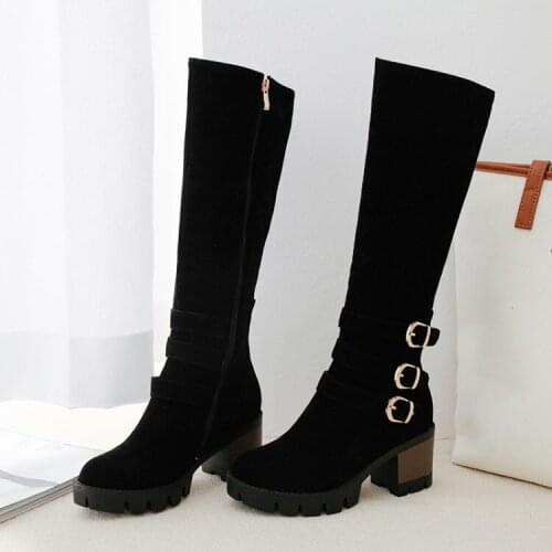Big Size 9 10 11 12 thigh high boots knee high boots over the knee boots women ladies boots Zipper boot rider wind