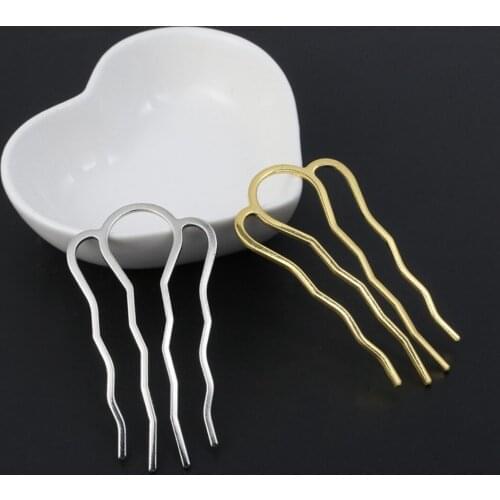 DIY Antique Palace Flower Hairpin Material Alloy Hair Plug Japanese and Korean Hair Accessories Four Teeth Hair Comb crafts
