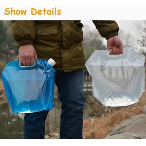 5L Folding Water Storage Collapsible Lifting Bags Portable Camping Hiking Survival Outdoor Accessories Travel Kits Equipments
