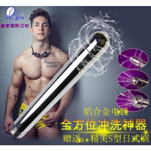 Bidet Faucets Rushed Anal Douche Shower Cleaning Enemator With 3 Styles Head Plug Enema Metal Anal Cleaner Butt Plugs Sex Toys