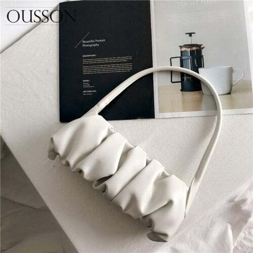 2021 New Handle Bag Women Retro Underarm Bag High Quality Leather Shoulder Bag Exquisite Female Baguette Bag