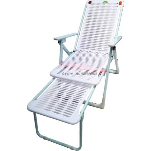 Thicken recliner folding chair lunch break chair beach chair lazy nap chair leisure office couch plastic recliner