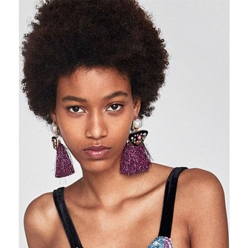 JURAN bohemian fashion jewelry vintage simulated pearl drop earrings statement long tassel fringe earrings women pendientes