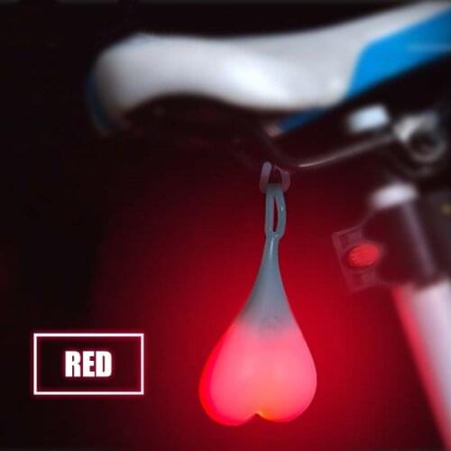 Bike Rear Light Heart Shape Cycling Balls Tail Waterproof Silicone Bicycle Taillight Rear Lights Night Warning LED Lamp