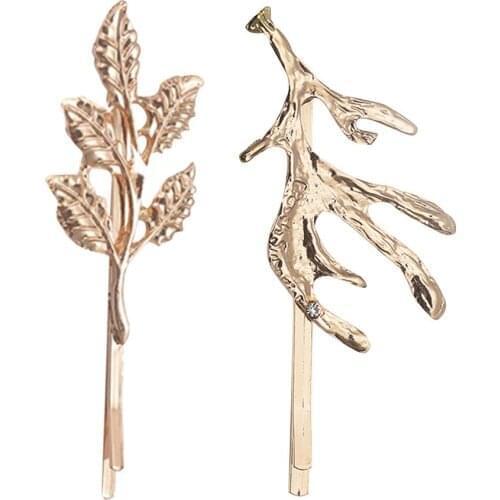 Metal Leaves Antler Branch Hair Clips Women Multi-function Comfortable Convenient Elegant Barrettes Hairpins Hair Accessories