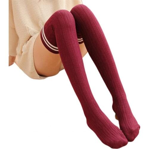 1 Pair Women Socking Breathable Cotton Thick Knitted Over Knee Thigh Long High Socks Autumn And Winter Ladies Fashion Items