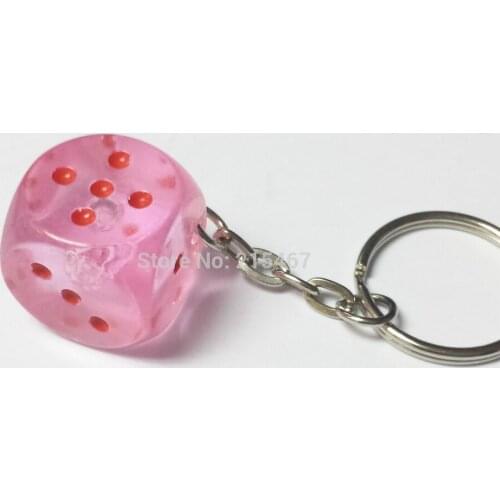 1 pc Classic 2CM Dices Keychain FASHION Key Chain Assorted Colours Pinata Party Joke Gift pinata Toys Home Party Game
