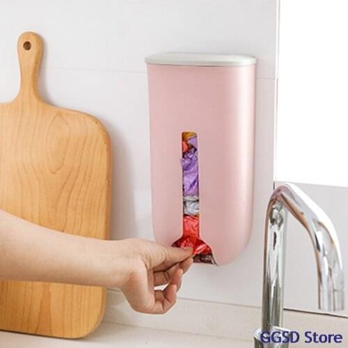 1pc Trash Bag Storage Box Kitchen Bathroom Garbage Bag Collector Wall Mounted Plastic Sack Dispenser Shoe Cover Storage Box