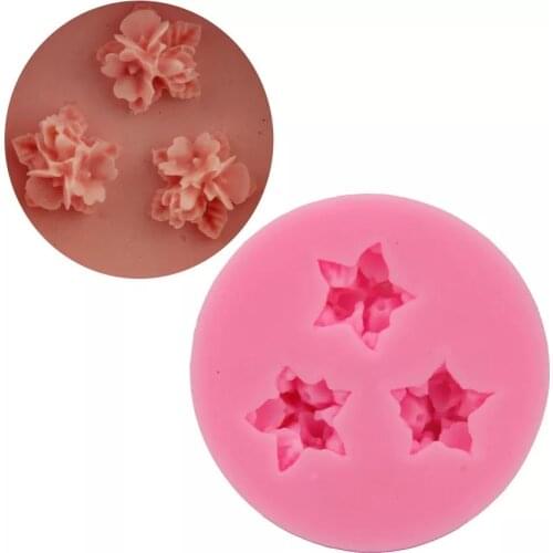 1 piece Three flower shape silicone cake mold DIY silicone fondant baking tools sugarcarft gumpaste mold