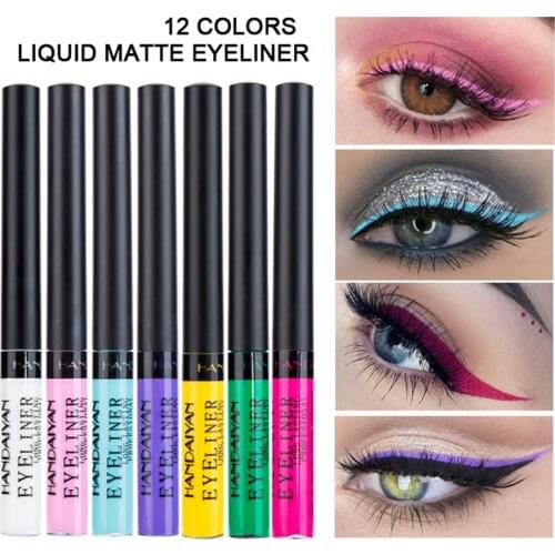 12 Colors Colorful Eyeliner Matte Waterproof Liquid Eye Liner Pencil Set Makeup Cosmetics Long-lasting