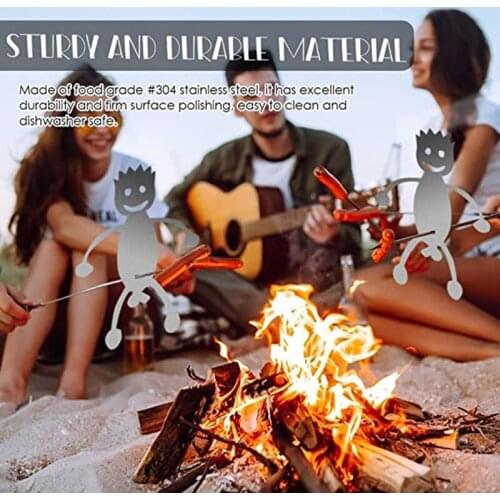 2 PCS Strainless Steel Roasters Space Saving Easy Operation Reusable Long Lasting Suit for Campfire Bonfire Grill TS2