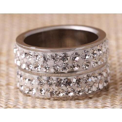 2021 Sale Fine Jewelry Jewelry Stainless steel ring inland Zircon female Crystal from Swarovskis Simple Wild jewelry For Women