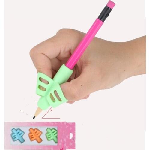 3pcs Children Writing Pencil Pen Holder Kids Learning Practise Silicone Pen Aid Grip Posture Correction Device for Students