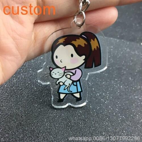 35pcs Custom Cute Character keychain Badge Acrylic Plastic Logo Print Cartoon badge