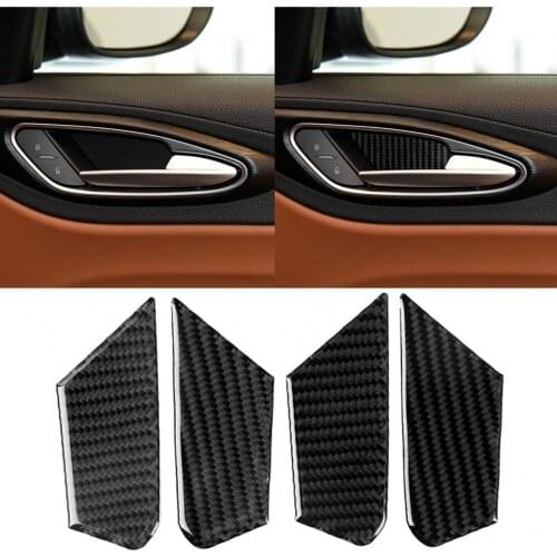 4Pcs Car Door Handle Interior Covers Stickers for Alfa Romeo Giulia 2017-2019 Interior Accessories