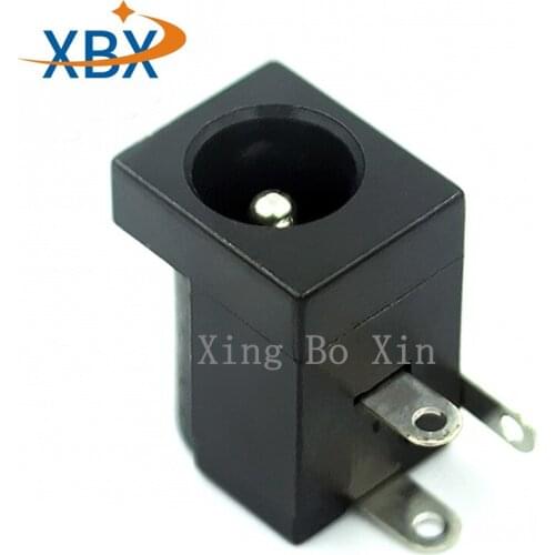 500PCS DC-005 5.5X2.1MM 5.5X2.5 Black DC Power Jack Socket Connector DC005 5.5*2.1mm 2.1 socket Round the needle 5.5*2.5MM