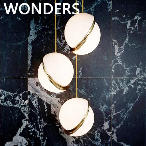 Nordic Modern Pendant Lights Golden Ball Simple Light Bedroom Kitchen Dining Room Lamps Bar Coffee Shop Decoration Pendant Lamp