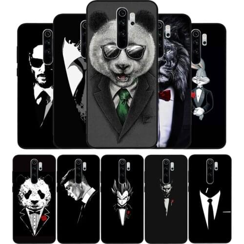Shirt and tie man Soft Silicone black Phone Case For Redmi 4A 4X 5PLUS 5A NOTE 9S 9 8T 8 7 6 5 4 PRO