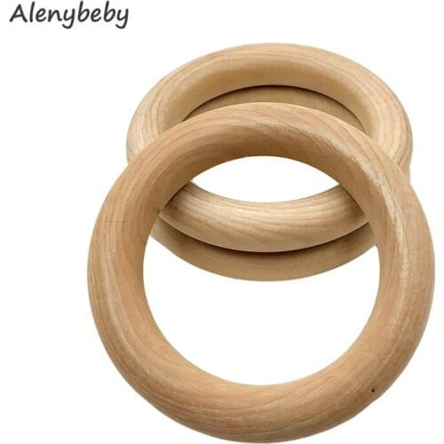 Wooden Rings Wooden Baby Teething Rings Infant Teether Toy DIY Accessories For 3-12 Month Infants Tooth Care Products