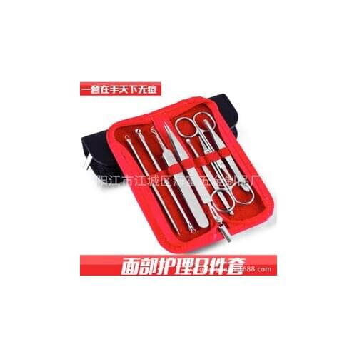 By dhl or ems 200sets 8pcs/set nail kit blackhead remover acne needle pimple tool extractor tweezer comedone and scissors hot