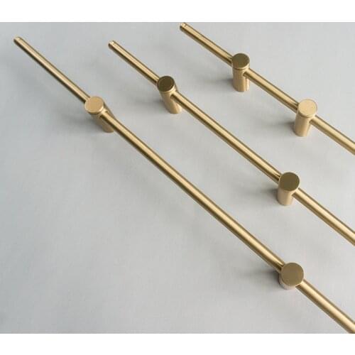Long Brass Furniture Handles Kitchen Cupboard Cabinet Pulls Wardrobe Drawer Door Knob Gold