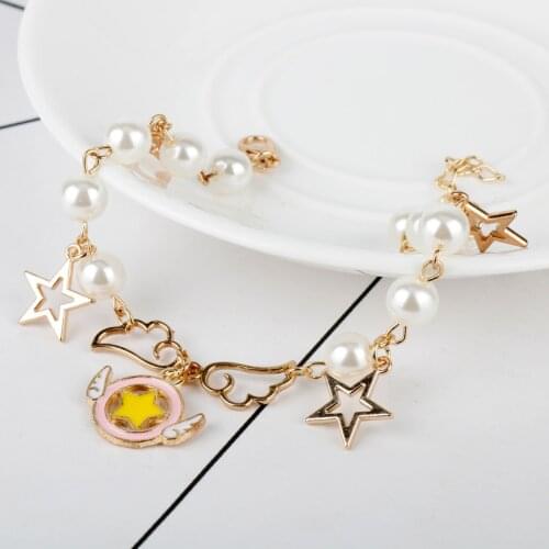 Dongsheng Cartoon Stars feathers Cross Bracelet Bangle Cardcaptor Sakura Women Girl Christmas Cosplay Gift -25