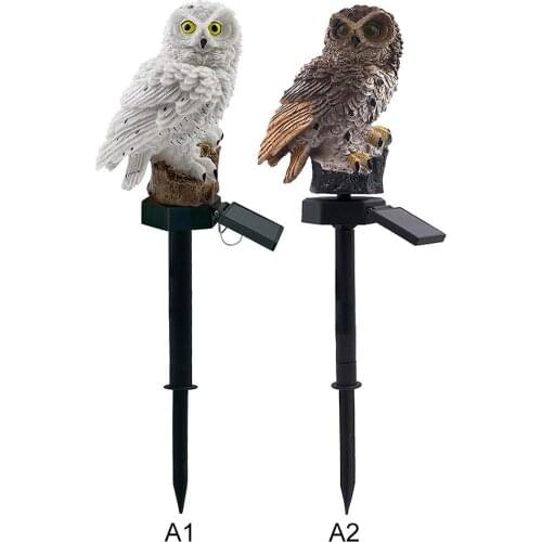 Owl Solar Light With Solar LED Panel Fake Owl Waterproof Solar Garden Lights Owl Ornament Animal Bird Outdoor Yard Garden Lamps