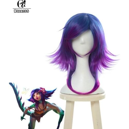 ROLECOS LOL Neeko Cosplay Headwear The Curious Chameleon Game Cosplay New Character Cosplay Mix Color Women Hair