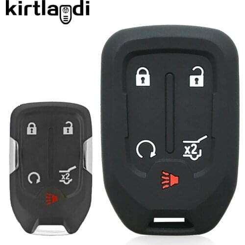 Kirtlandi Silicone Key Case Cover Holder Keychain for GMC Terrain 2019 for Chevrolet Suburban 2019 5 6 Buttons Car Key Cover Fob