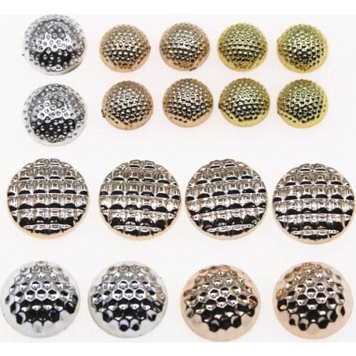 50pcs round golden color flat back button cute Home Garden Crafts Cabochon Scrapbooking Clothing accessories