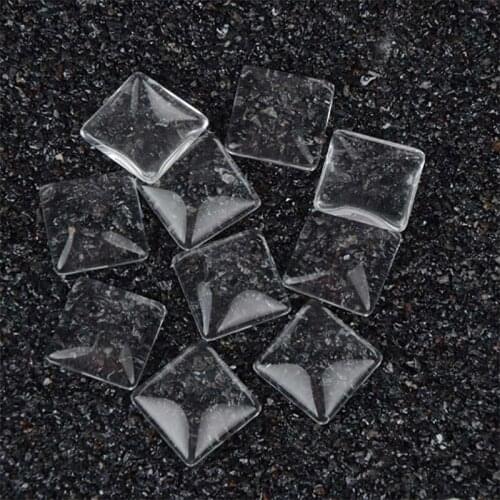 50pcs/lot 10mm Handmade Square Domed Glass Cabochon Accessories Jewelry
