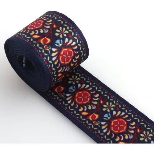 38mm 1.5"wide Chinese Style Embroidery Jacquard Webbing Ribbon for Bag Belt dog collar Garment Strap Sewing Accessories