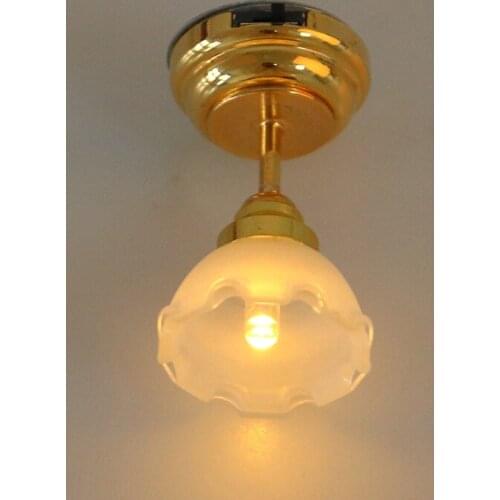 1 Pc 1:12 Dollhouse Miniature LED Ceiling Lamp Model Furniture Decor Accessories Toys