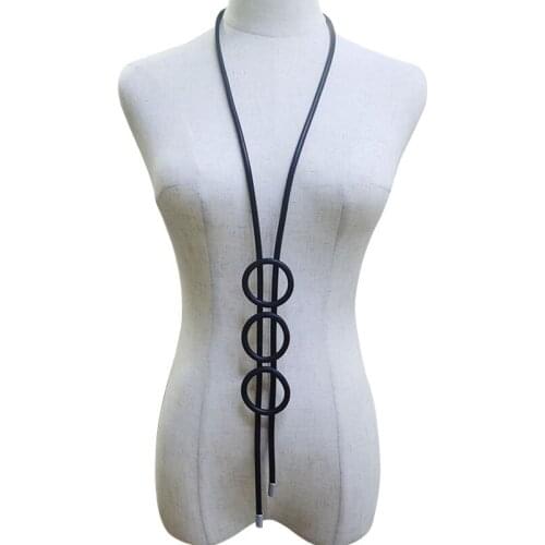 Multi-color New Leather Long Necklace For Women Simple Braided Collar Choker Decorative Necklaces Womens Jewelry Festive Gift