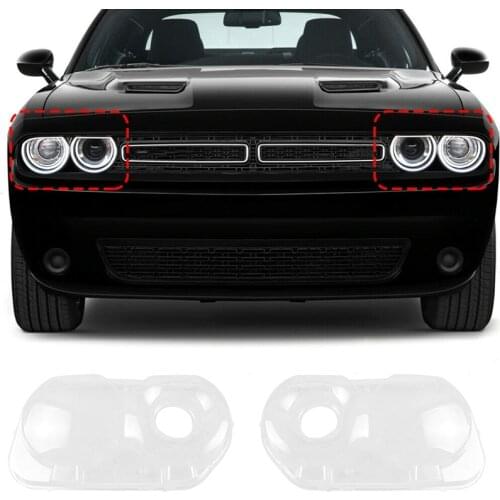 Car Head Light Lamp Cover,for Dodge Challenger Hellcat 2008-2020 Transparent Headlight Lens Shell