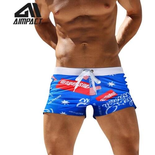 2020 New Swimwear Men Swimming Trunks Summer Sexy Sunbath Low Waist Swimsuit Hot Mens Swimsuits Boxer beach short AIMPACT