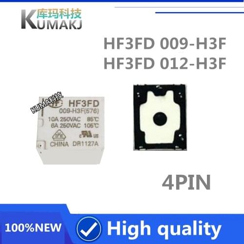 2PCS New Relay HF3FD 009-H3F HF3FD-009-H3F HF3FD 012-H3F HF3FD 024-H3F (576) HF3FD 012 H3F 9VDC 12VDC 24VDC 4PIN