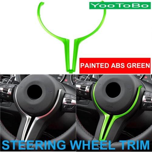 Painted Green ABS Car Steering Wheel Trim Cover Sticker Color-Coated For BMW M2 F87 M3 F80 M4 F83 F10 M5 F06 F12 F13 M6 2014-18