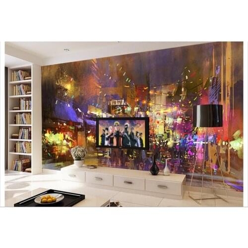Custom photo wallpaper 3d wall murals Romantic night European city street landscape city beauty mural wall papers home decor