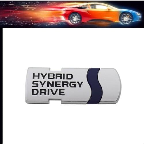 Premium HYBRID Synergy Drive car Hood Fender trunk Rear Bonnet Nameplate Decal Emblem Badge Sticker for Prius Camry Rav4 Crown
