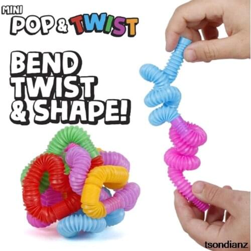 Colorful Plastic Pop Tube Coil ChildrenS Creative Magical ToysCircle Funny Toys Early Development Educational Folding Toy