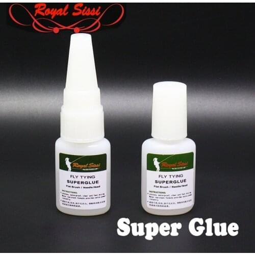 Royal Sissi 2 bottles fly tying Super Glue crazy glue 7g/bottle Brush-on easy application instant glue fly fishing dressing tool